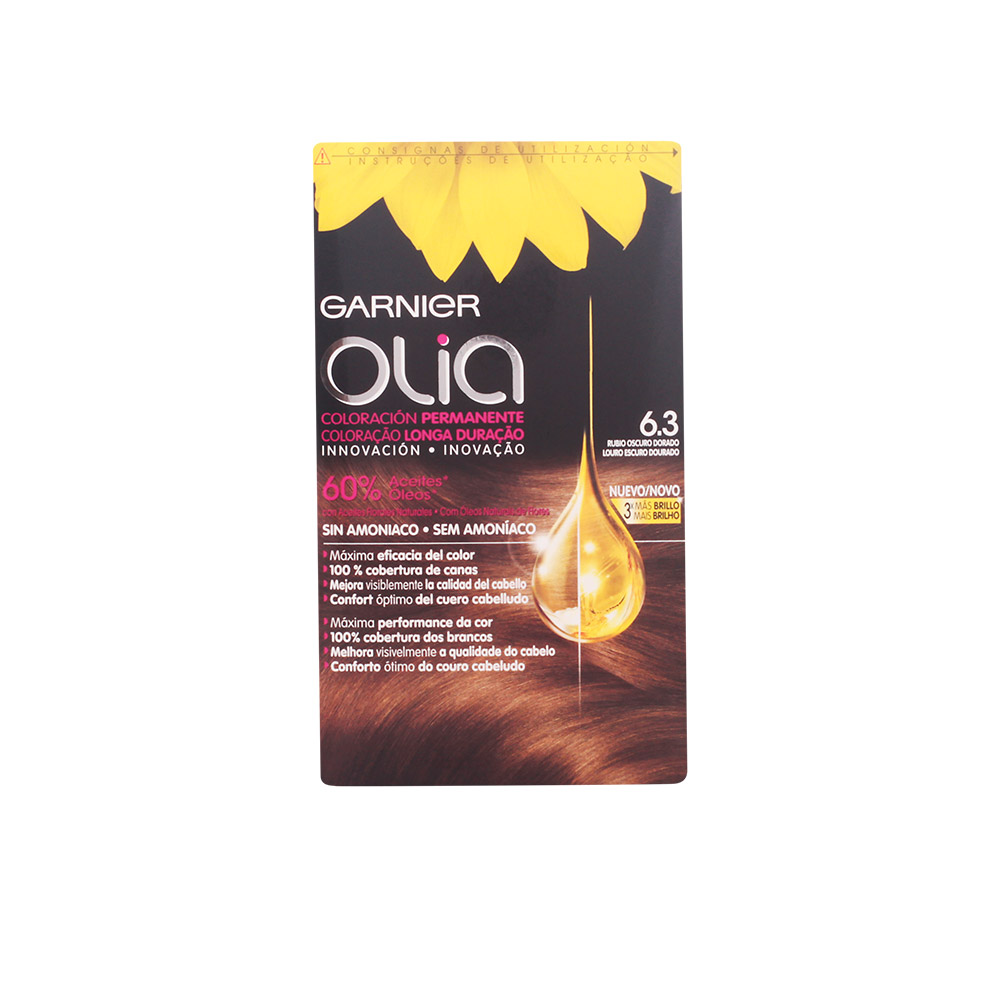 OLIA Coloración Permanente #6,3 Rubio Oscuro Dorado set 4 pz